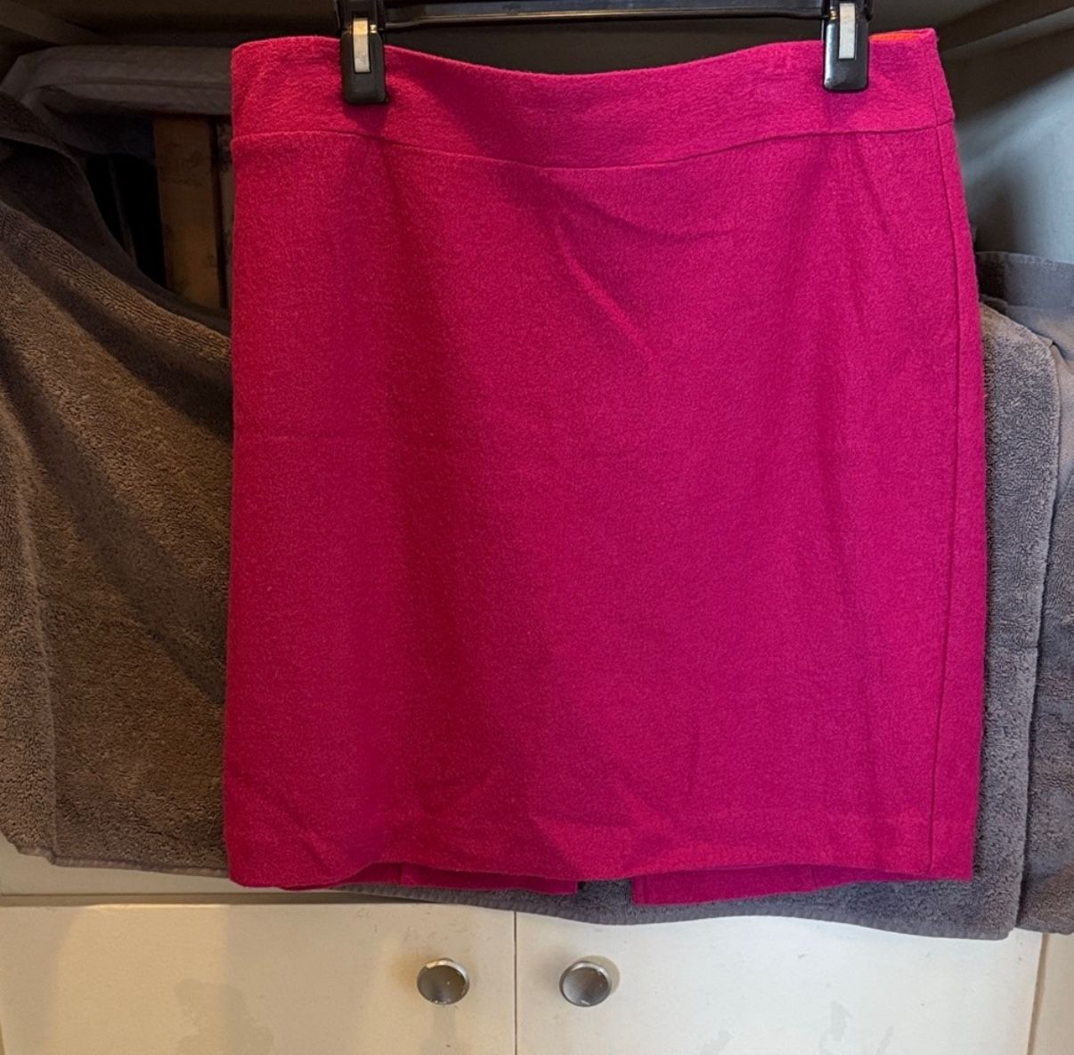 Banana Republic Vibrant Pink Wool Mini Pencil Skirt