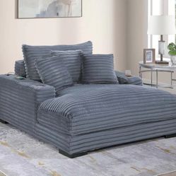 Chaise Lounge With Cup Holders Black Or Gray 