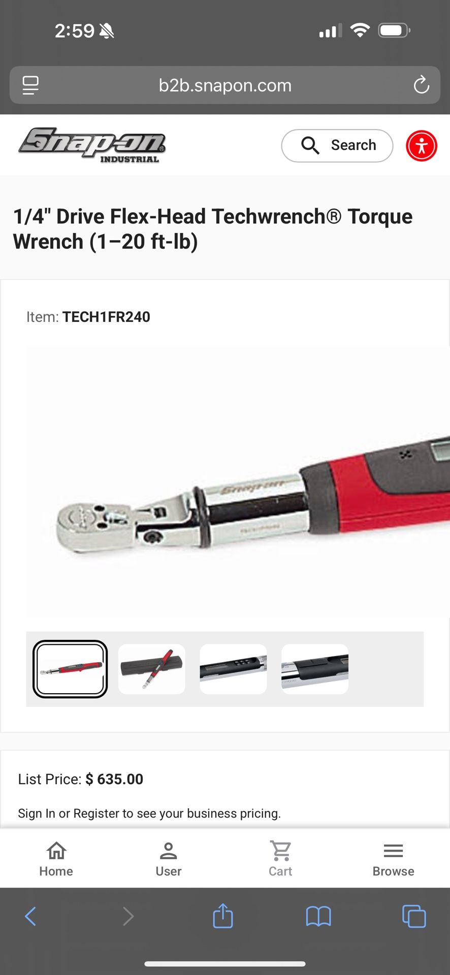 Snap On 1/4” Digital Torque Wrench