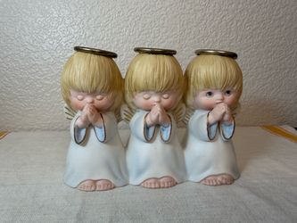 Vintage HALLMARK 3 Praying Angels Figurine-Retired