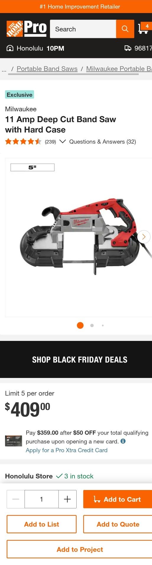 Milwaukee 11 Amp Deep Cut Variable Speed Band Saw with Case