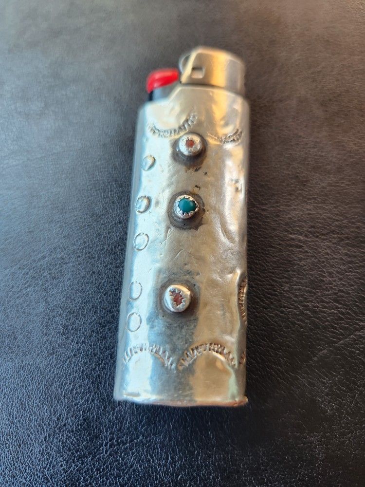 Copper and Sterling Silver Lovely Woman Lighter Case