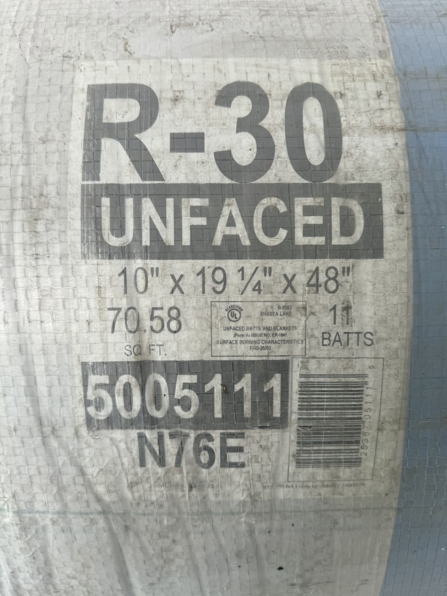Insulation R30x19 - unfaced for Ceiling