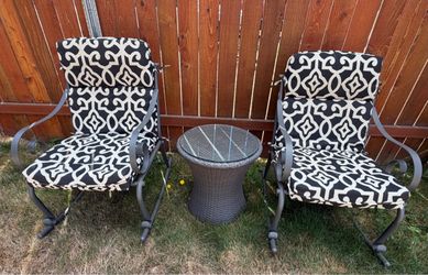 3-Piece Outdoor Patio Rocking Chair and Side Table Set. Read description 1st