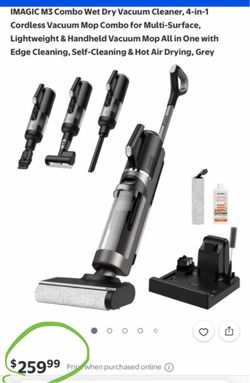 IMAGIC M3 All in One Wet and Dry Vacuum Cleaner for Hard Floors, Light Floor Cleaner for Sticky
