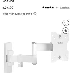 Vivo Single TV Wall Mount In White 