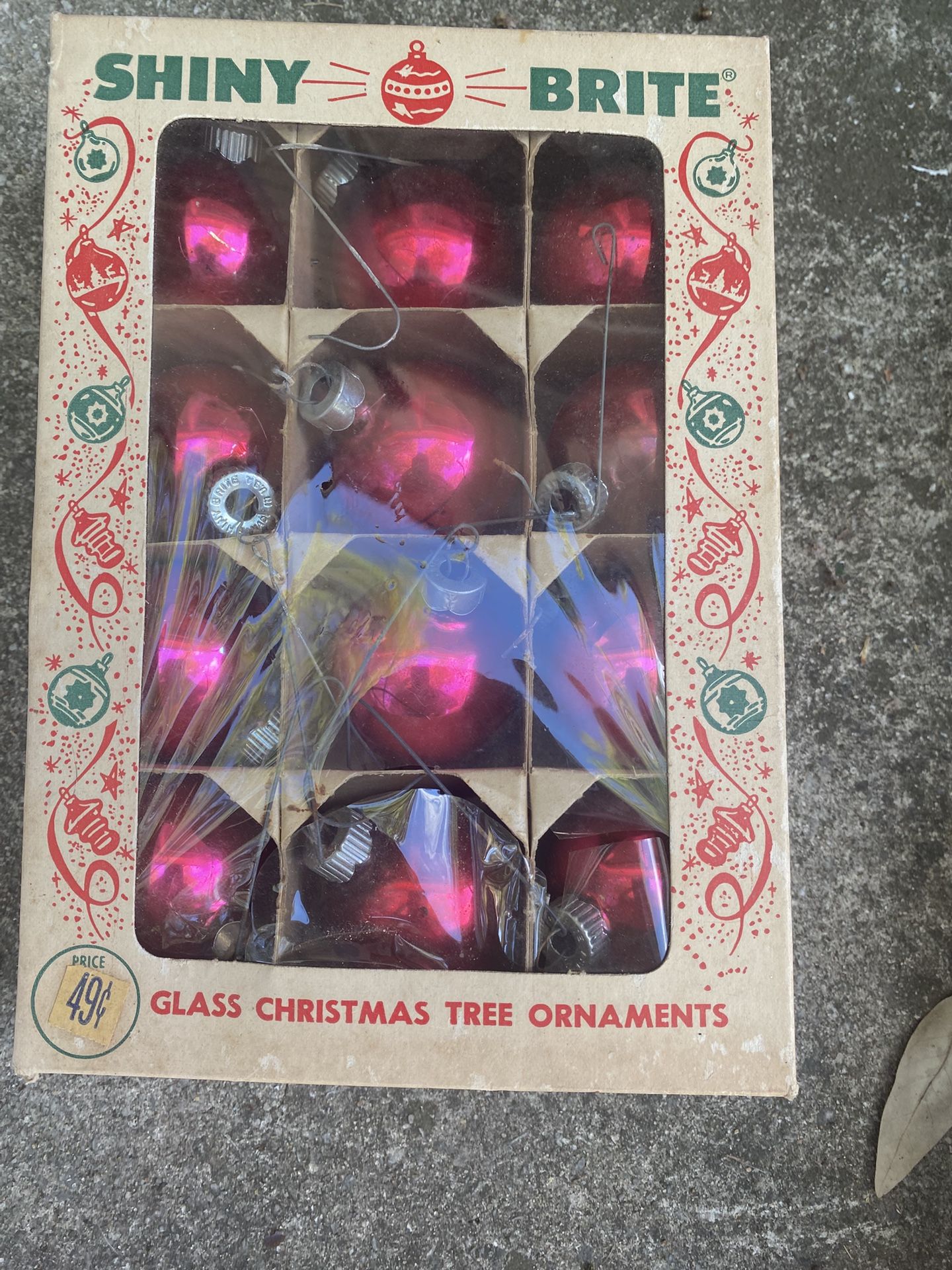 Shiny Brite Vintage Christmas Ornament Pink