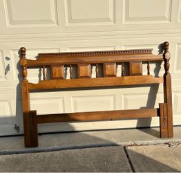Vintage Tell City Queen Size Headboard Solid Maple Wood