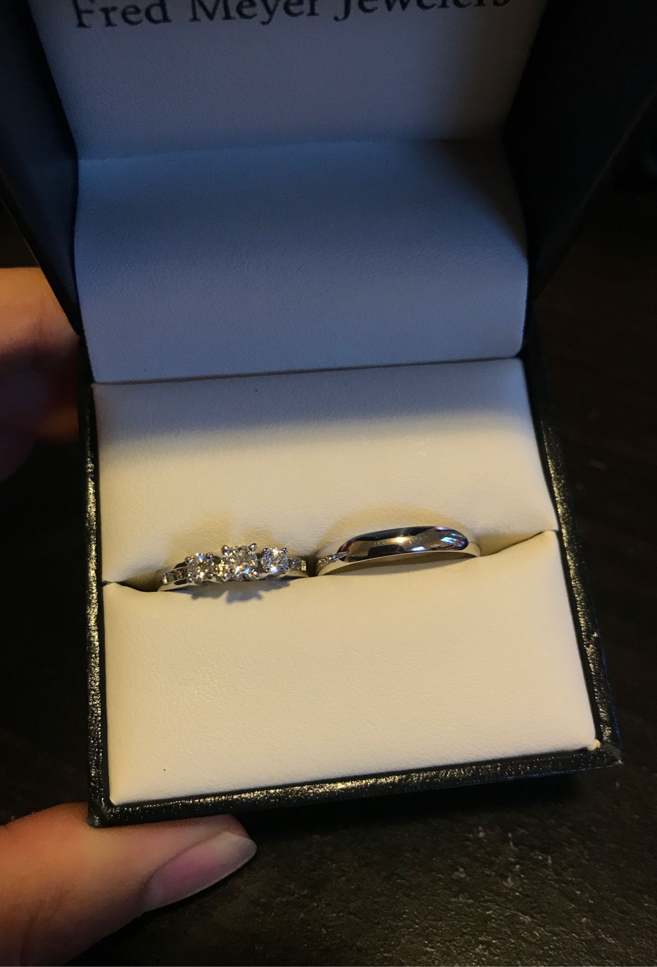 Engagement ring and a band