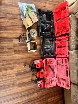 Chargers (3 of 13 and one of 18), 4 landscaping lights , landscaping wire (100ft) , 3 charger cases