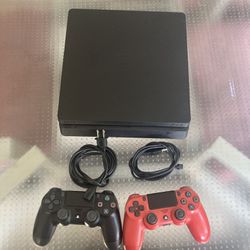 *FOR TRADE* Playstation 4 PS4 Slim With 2 Controllers 