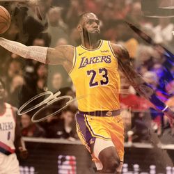 Signed LeBron Dunk Photo With COA