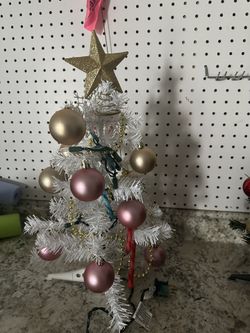 Little White Christmas Tree (14”) With Ornaments