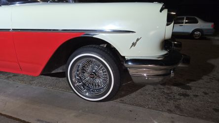 72 Spoke Wire Wheels 14 Inch Whitewall Tires 5 Lug Universal Like New Rims & Tires Lowrider Rims $ Trade Tru Spoke Cragar Supreme Roadster Zenith Wire