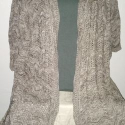 Browns Tan Cream Colored Knitted Cardigan Plus Size 3x Short Sleeves