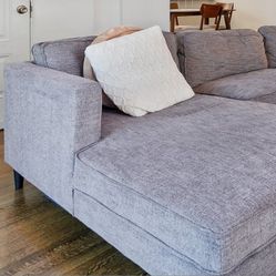 Living Spaces Gray Couch w/Chaise