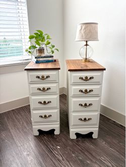 Solid Wood Narrow Nightstands (Set of 2)