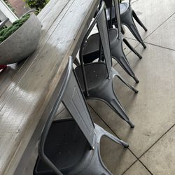 10 Gray/silver Rustic Metal Chairs 