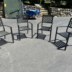 4 Black Outdoor Patio Chairs