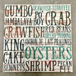 Louisiana cuisine artwork! Canvas, $40