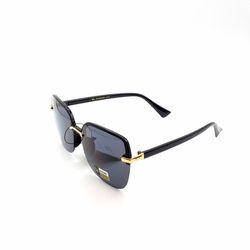 VG Ladies Sunglasses Black And Gold Half Rim Frames With Grey Smoke Lenses New With Tags 