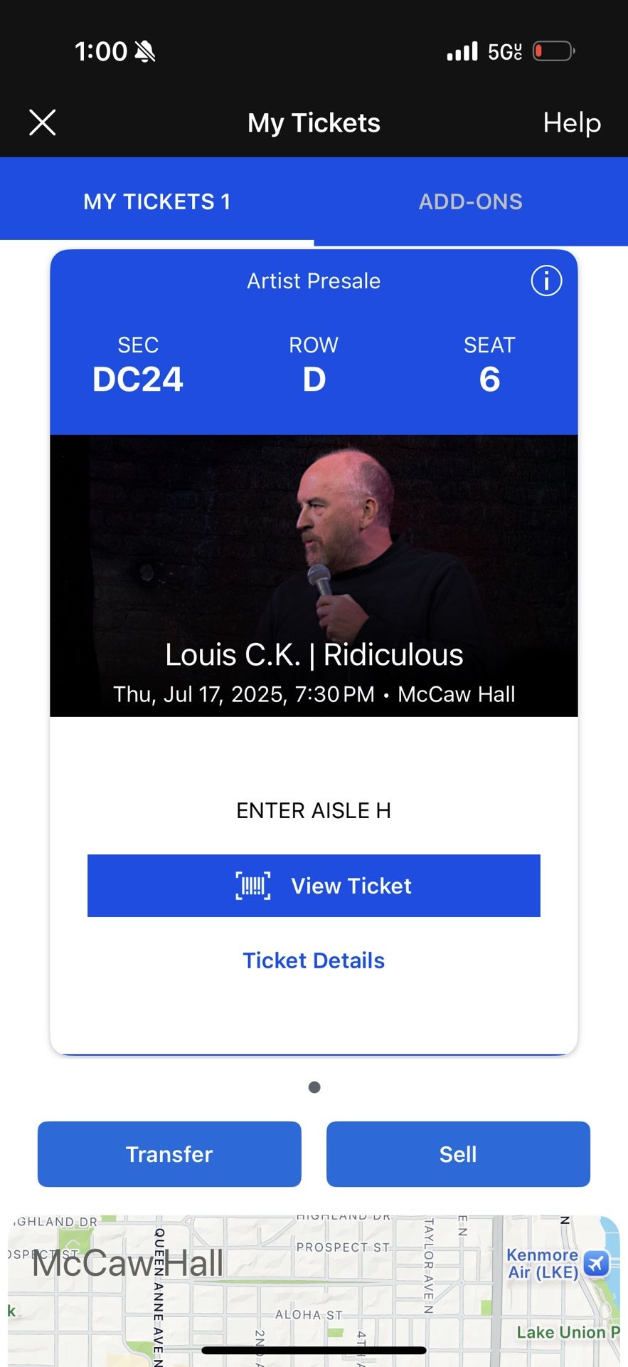 Louis CK 7/17 Ticket