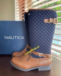 Girls Nautica Quilted Tall Boots Size 2