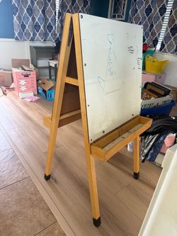 Kids Wooden Art Easel with Whiteboard on both sides