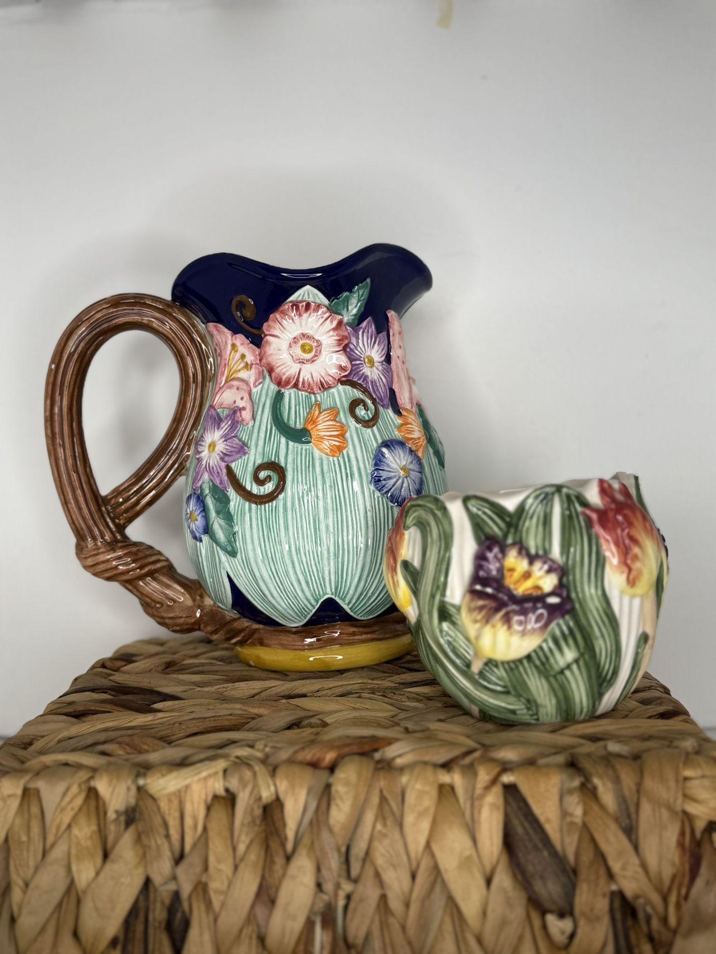 Fitz And Floyd Votive And Pitcher