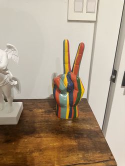 Peace sign sculpture