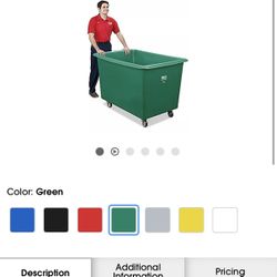 Uline Poly Box Truck - 20 Bushel, Green - X6