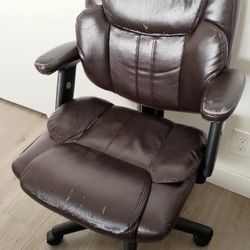 Telford Brown padded office desk chair swivel wheels adjustable height