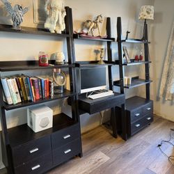 Black Ladder Bookshelves 
