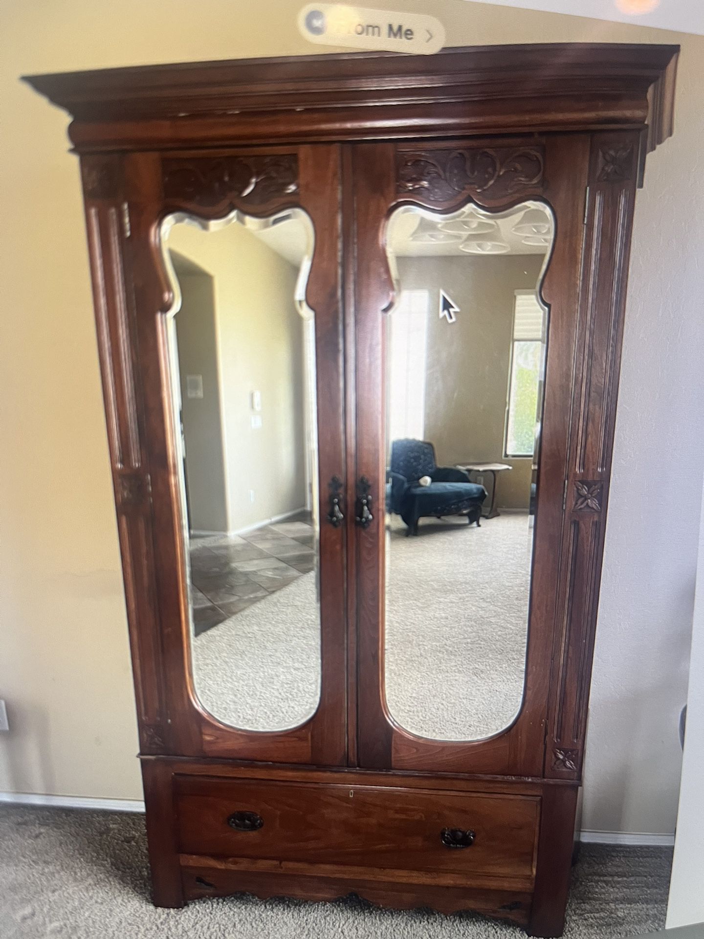 Antique Solid Wood Armoire $100