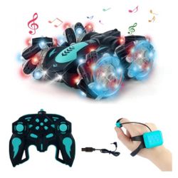 Gesture Sensing RC Stunt Car,360°Spins Double Sided Hand Controlled RC Car Glove Controlled Twist Remote Control Car with Lights Music