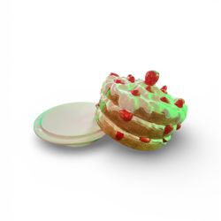 Vintage Strawberry Shortcake Ceramic Pedestal Footed Cake Plate + Dome Cover 1980s