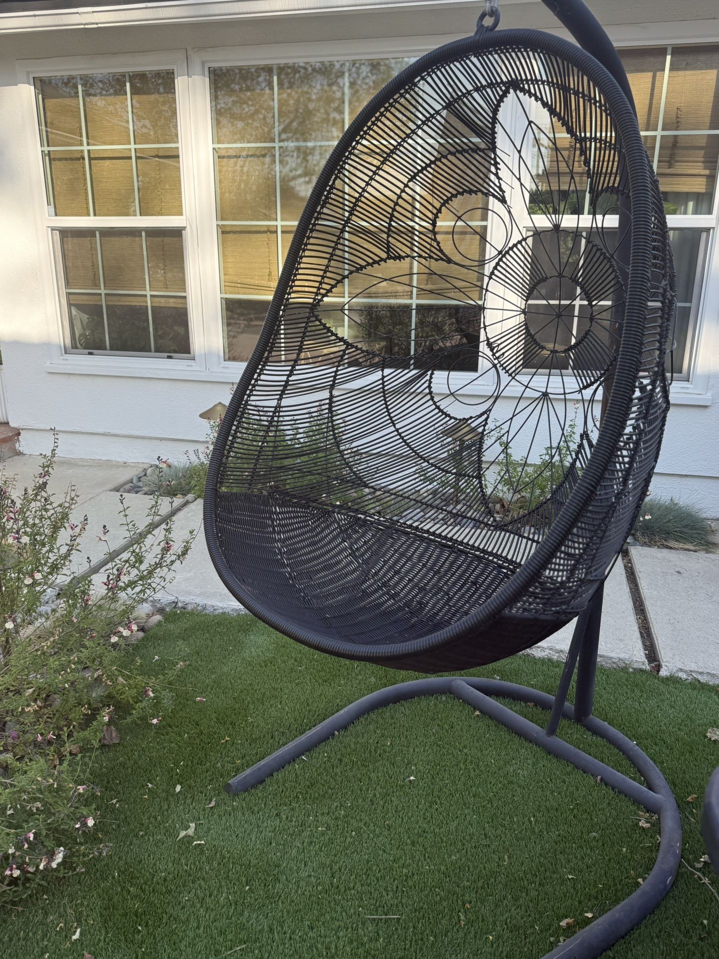 Black Boho Hanging Egg Chair