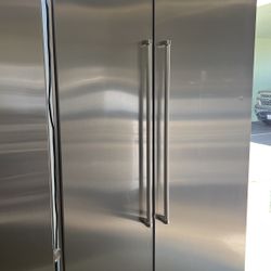 Kitchen Aid 48”Wide Built In Stainless Steel Side By Side Refrigerator 