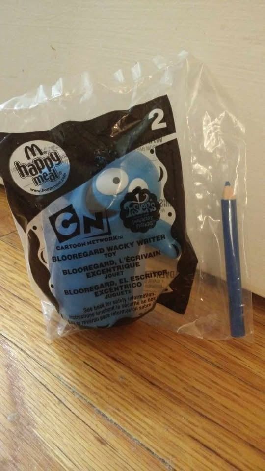 McDonald's 2007 CARTOON NETWORK Foster's Home Imaginary Friends #2 Blooregard Wacky Writer Sealed.