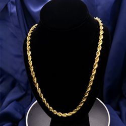 14K Solid Rope Chain 24”