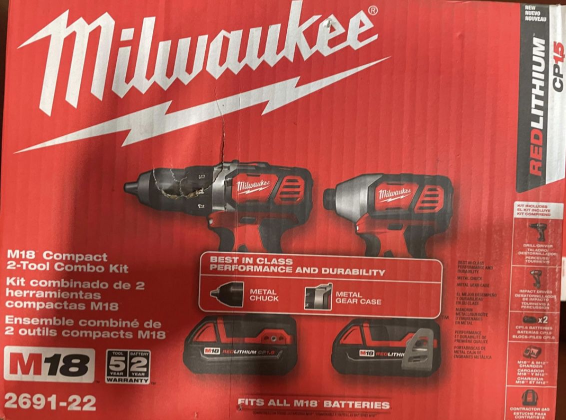 Milwaukee 18v Drill Set New/nuevo
