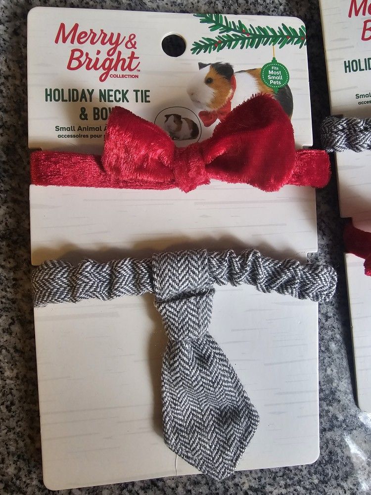 Small animal accessories holiday neck tie and bow