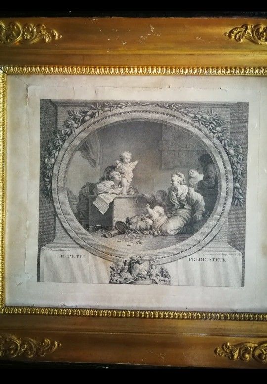 Pair Of Antique French Prints From 19th Century