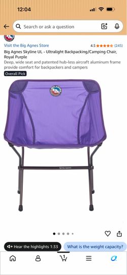 Big Agnes Camping Chair