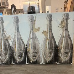 Dom perignon champagne bottle wall art 60x40 in