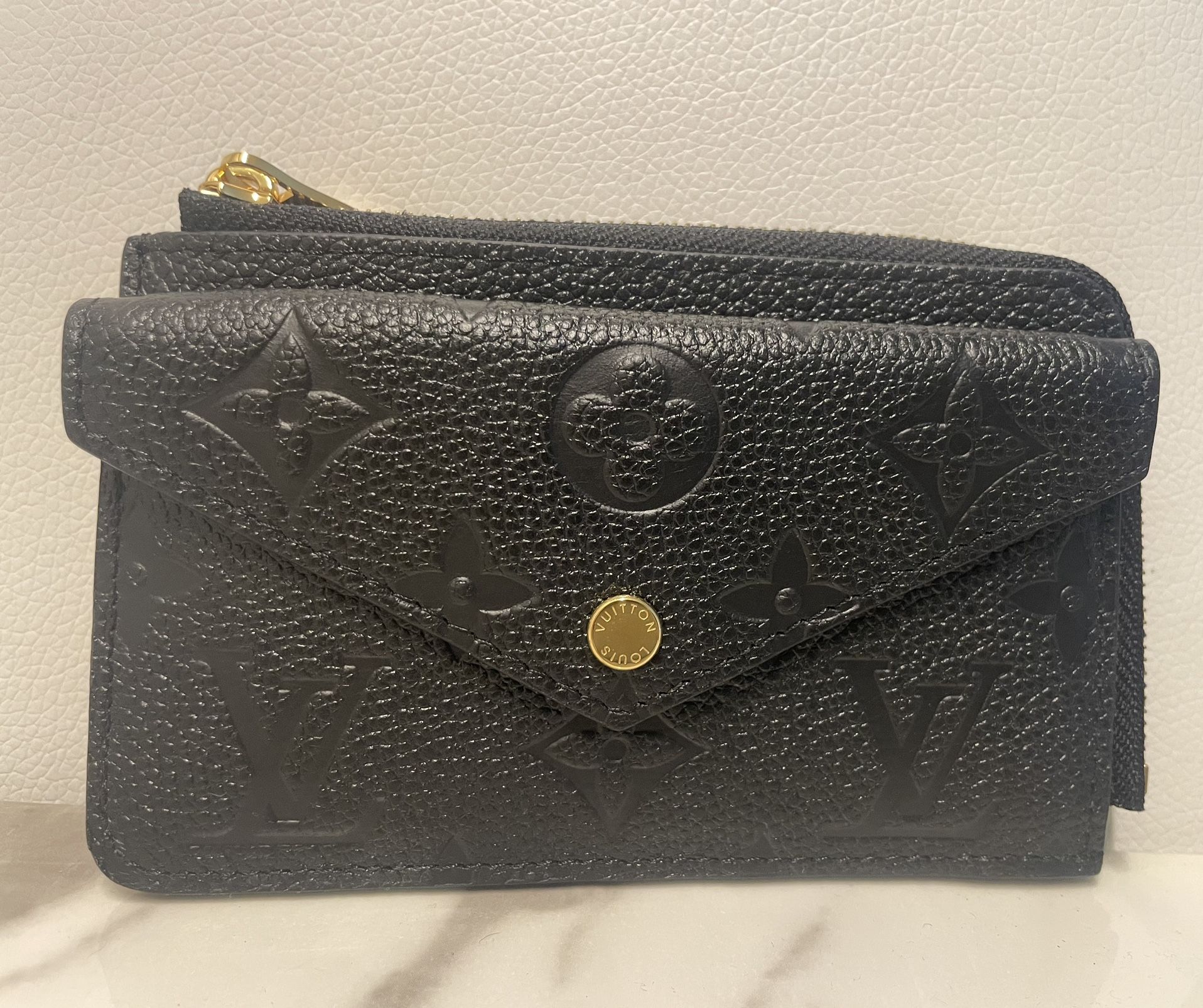 Louis Vuitton Monogram Empreinte Card Holder Recto Verso Keychain Wallet Coinpurse