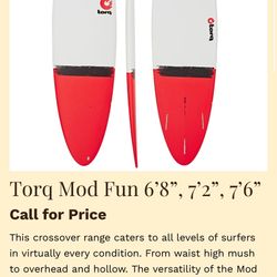 6’8 Torq Surfboard