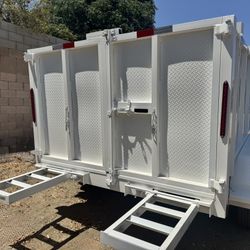 New 8x4x12 Scissor Lift Hydraulic Dump Trailer With Ramps 💎⚪️