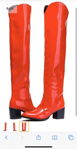 Women's Low Block Heel Pointy Toe Patent Leather Thigh High Over The Knee Boots