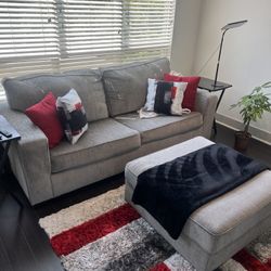 Gray Altori Queen Sleeper Couch w/ Ottoman 